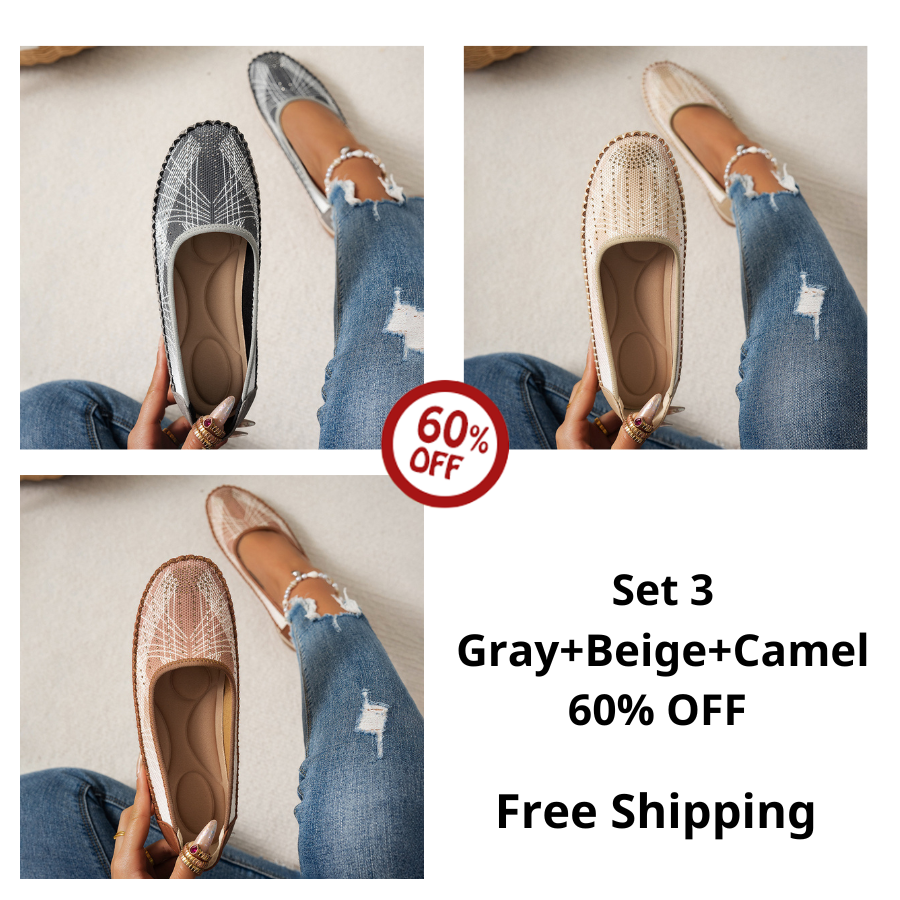 🔥Last Day 50% OFF🔥 Solid Color Flat Shoes, Lightweight, Anti-Slip, Breathable, Orthopedic, Casual, Plain Toe For Women