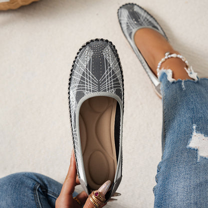 🔥Last Day 50% OFF🔥 Solid Color Flat Shoes, Lightweight, Anti-Slip, Breathable, Orthopedic, Casual, Plain Toe For Women