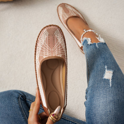 🔥Last Day 50% OFF🔥 Solid Color Flat Shoes, Lightweight, Anti-Slip, Breathable, Orthopedic, Casual, Plain Toe For Women