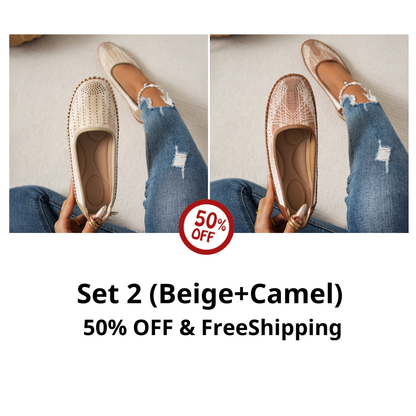🔥Last Day 50% OFF🔥 Solid Color Flat Shoes, Lightweight, Anti-Slip, Breathable, Orthopedic, Casual, Plain Toe For Women